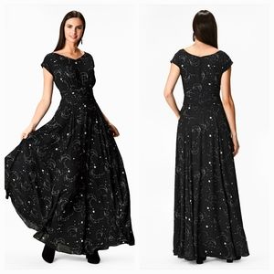 eShakti Night Sky Chiffon Maxi Dress NWT Size 5XL